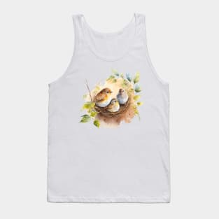 Birds on the nest watercolor Tank Top